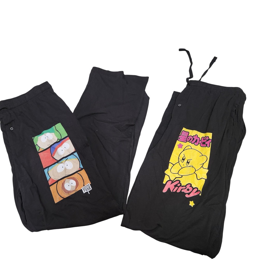 Lot Of 2 Men's L Sleepwear Pants Shorts Pajama Lounge Pull on Drawstring NEW